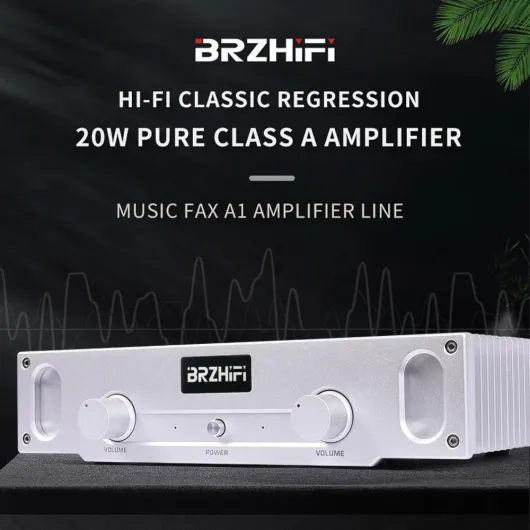 A1S Pure Classe A Amplificateur Audio HiFi Ampli de Puissance Stéréo 20 W×2 2,0 Canaux (Argent)