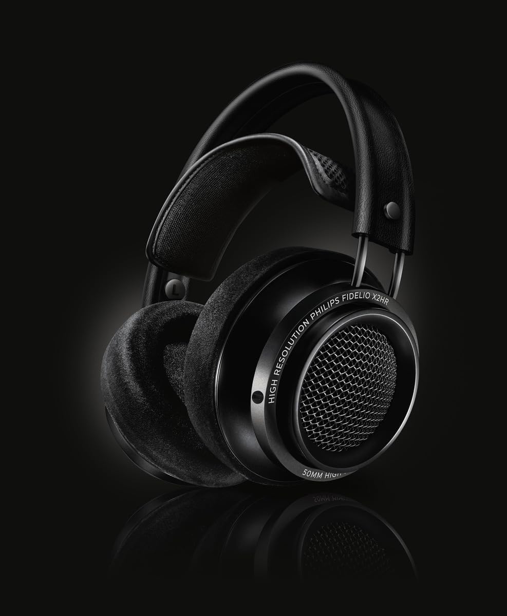 Fidelio X2 Casque Over Ear Haute résolution, Filaire, Acoustique Ouvert, avec Drivers LMC en néodyme de 50 mm, Coussinets en Mousse à mémoire de Forme Velours Deluxe - Noir Unique