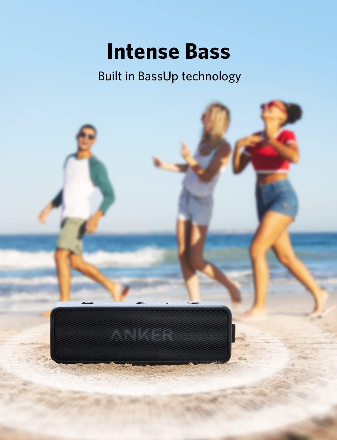 Soundcore Anker 2 Enceinte Bluetooth, Enceinte Bluetooth Puissante sans Fil avec Basses Puissantes, Autonomie de 24 Heures, Porté de 20 m, Etanche Waterproof IPX7 et Microphone Intégré Noir
