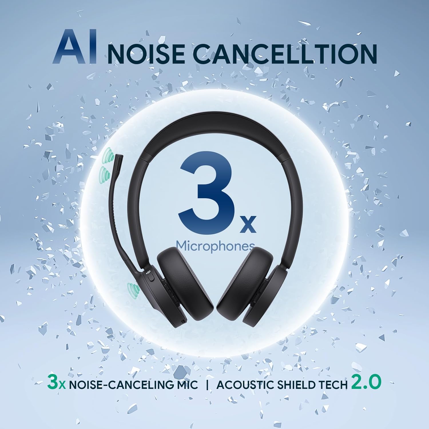 Casque sans Fil WH64 Pro DECT et Bluetooth, écran Tactile 3,5", Compatible Teams, UC et Zoom, Double oreillette, portée de 185 m, autonomie en Conversation de 32 Heures WH64 Pro Dual