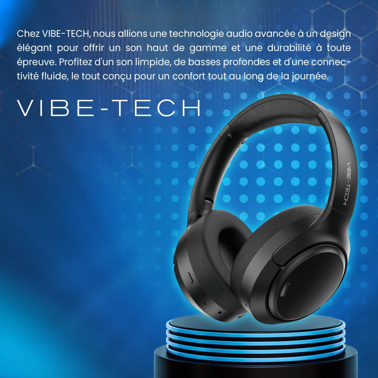 VIBE-TECH Casque sans fil Bluetooth 5.4