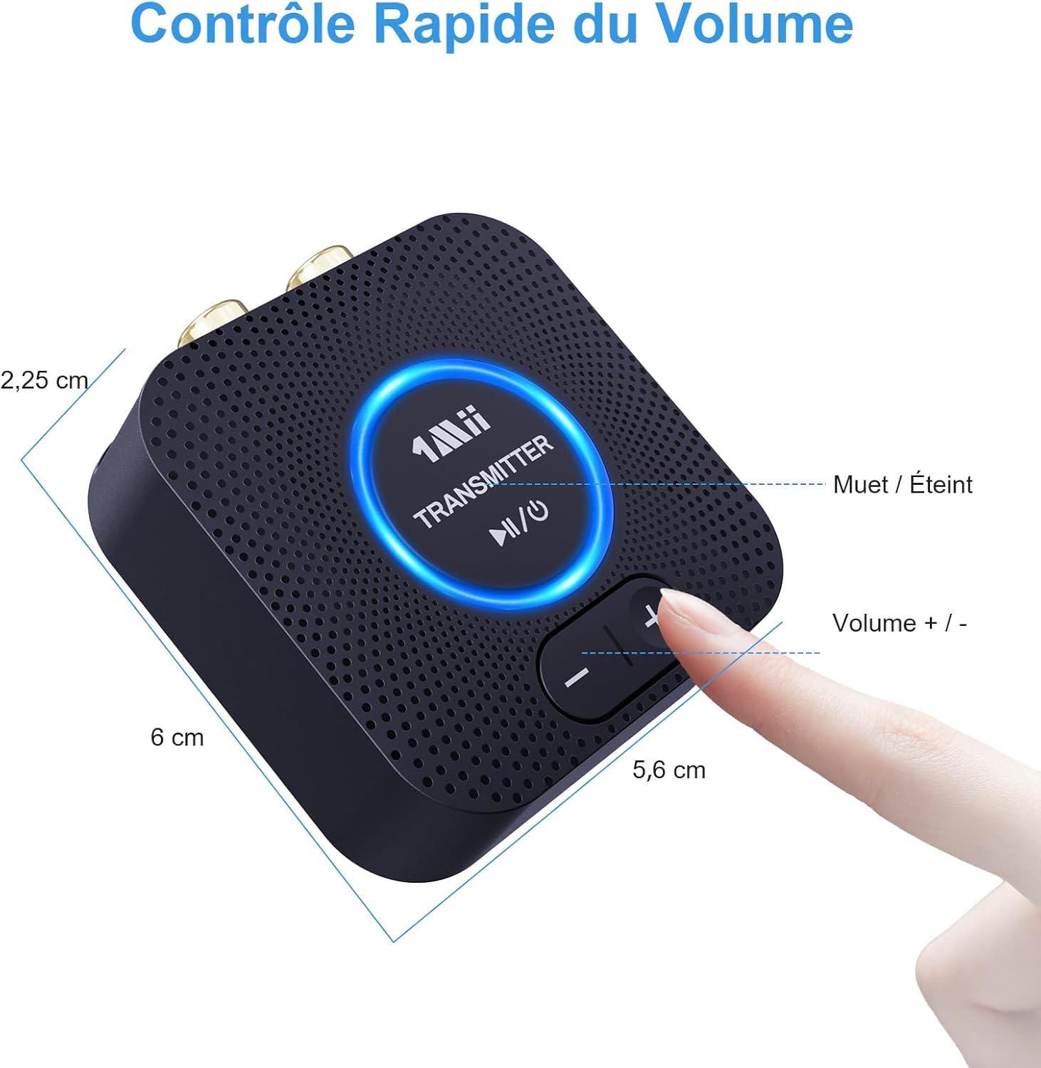 2.4GHz (1 TX + 1 RX), Transmetteur Récepteur Audio sans Fil pour Chaîne Hi-FI, Faible Latence de 25ms pour TV PC vers Enceintes Actives/Amplificateurs/Chaînes Stéréo