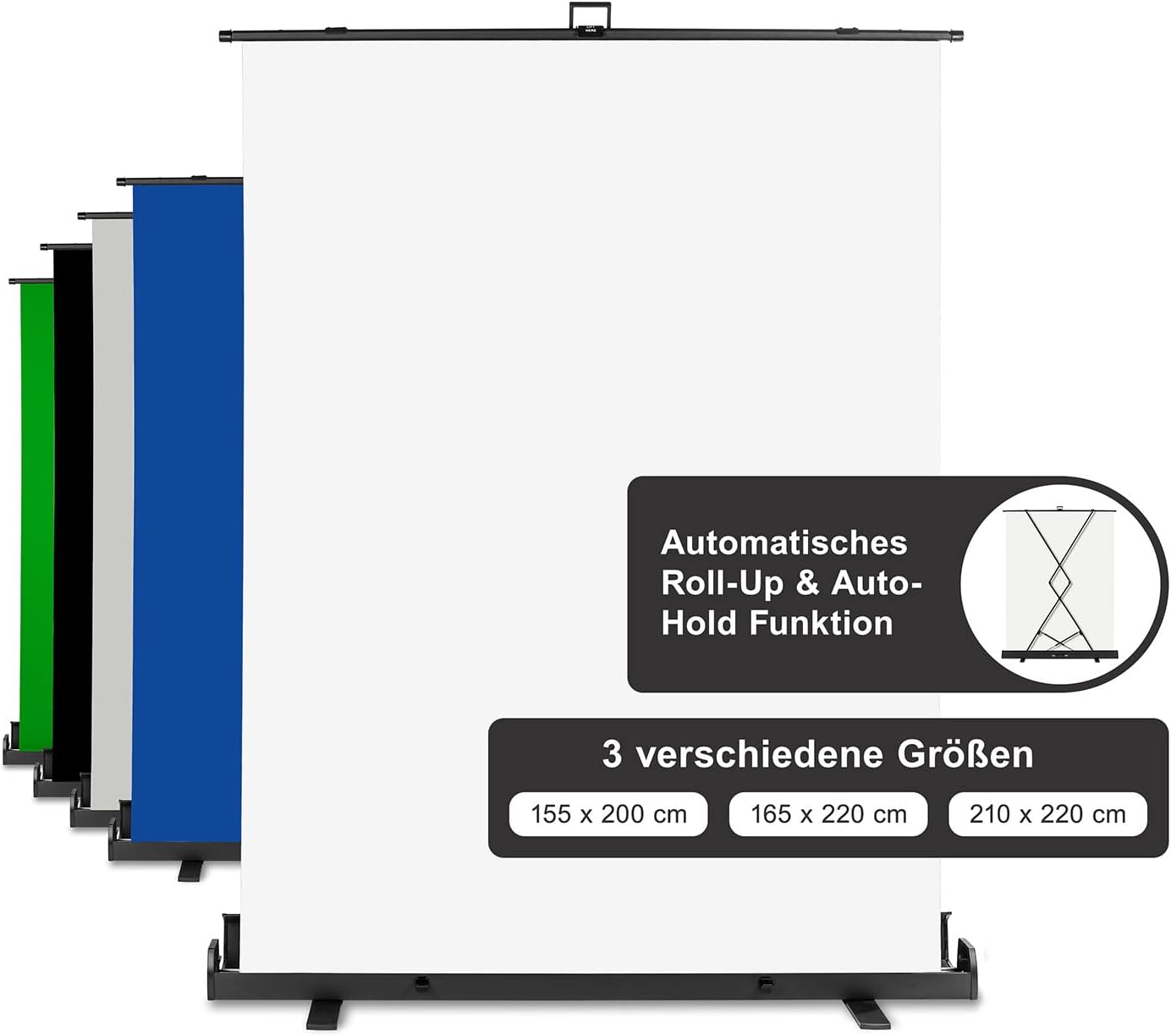 Walimex Pro Fond Enroulable 155x200cm Blanc