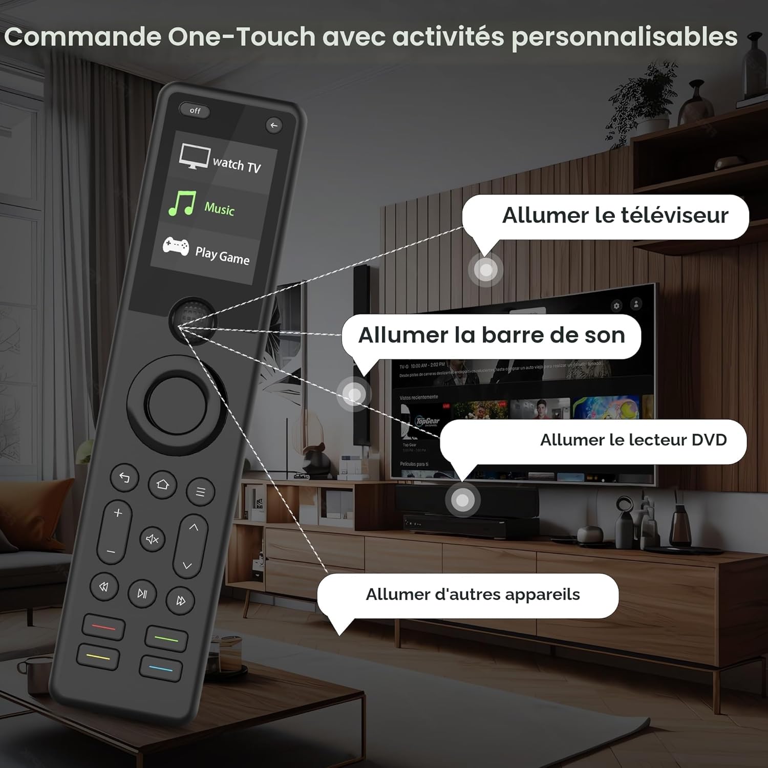 X1S Télécommande Universelle avec hub et Application, télécommande Universelle Intelligente Tout-en-Un avec activités Personnalisables, contrôle jusqu'à 60 appareils IR/Bluetooth/WiFi