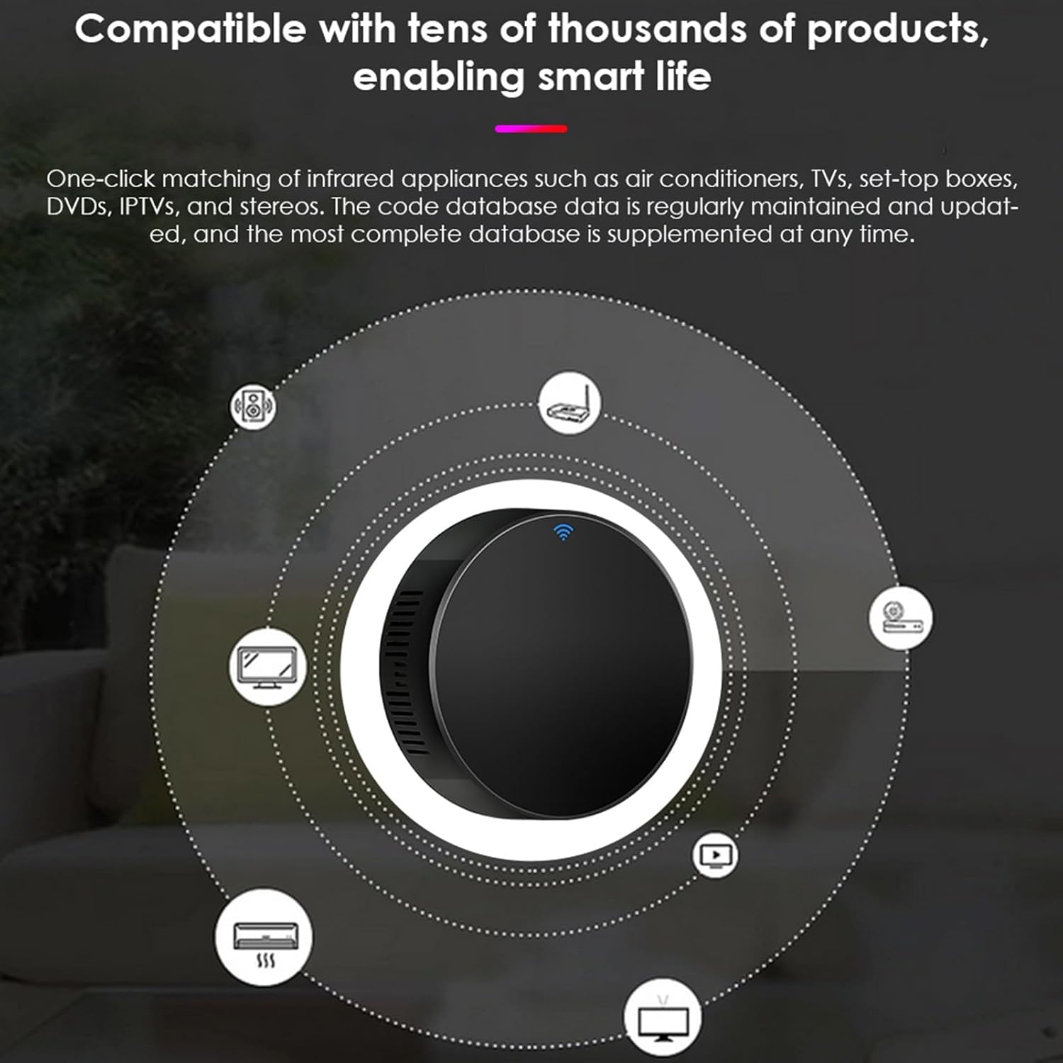 TUYA Télécommande Intelligente IR WiFi, Télécommande IR Télécommande Universelle Avec Commande Vocale, IR Universelle pour TV, climatisation, infrarouges, Compatible avec l'application Tuya/Smart Life