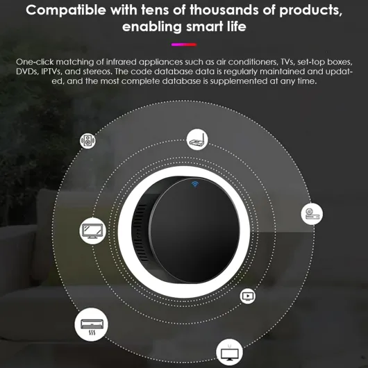 TUYA Télécommande Intelligente IR WiFi, Télécommande IR Télécommande Universelle Avec Commande Vocale, IR Universelle pour TV, climatisation, infrarouges, Compatible avec l'application Tuya/Smart Life