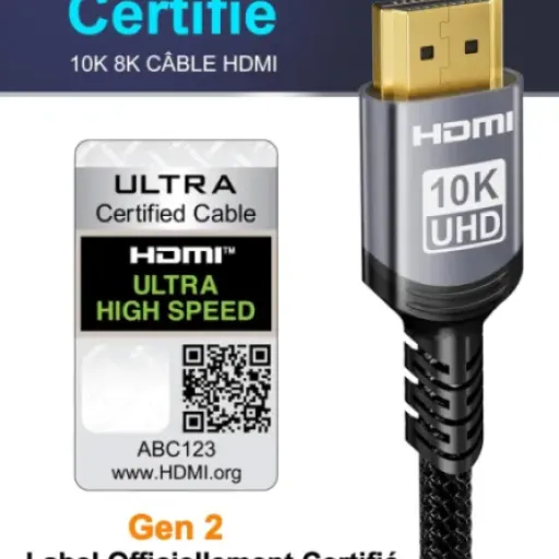 Test Sniokco 10K 8K 4K Câble HDMI 2.1 (5 m) : un long câble qui fait le job pour le gaming et le home cinéma