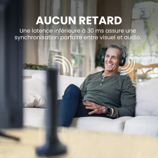 Opera Plus – Casque TV sans Fil, Dialogues clairs & Amplification du Volume pour Seniors, Pass-Through Optique pour Barre de Son, Base émetteur avec Charge 1 - Opera Plus