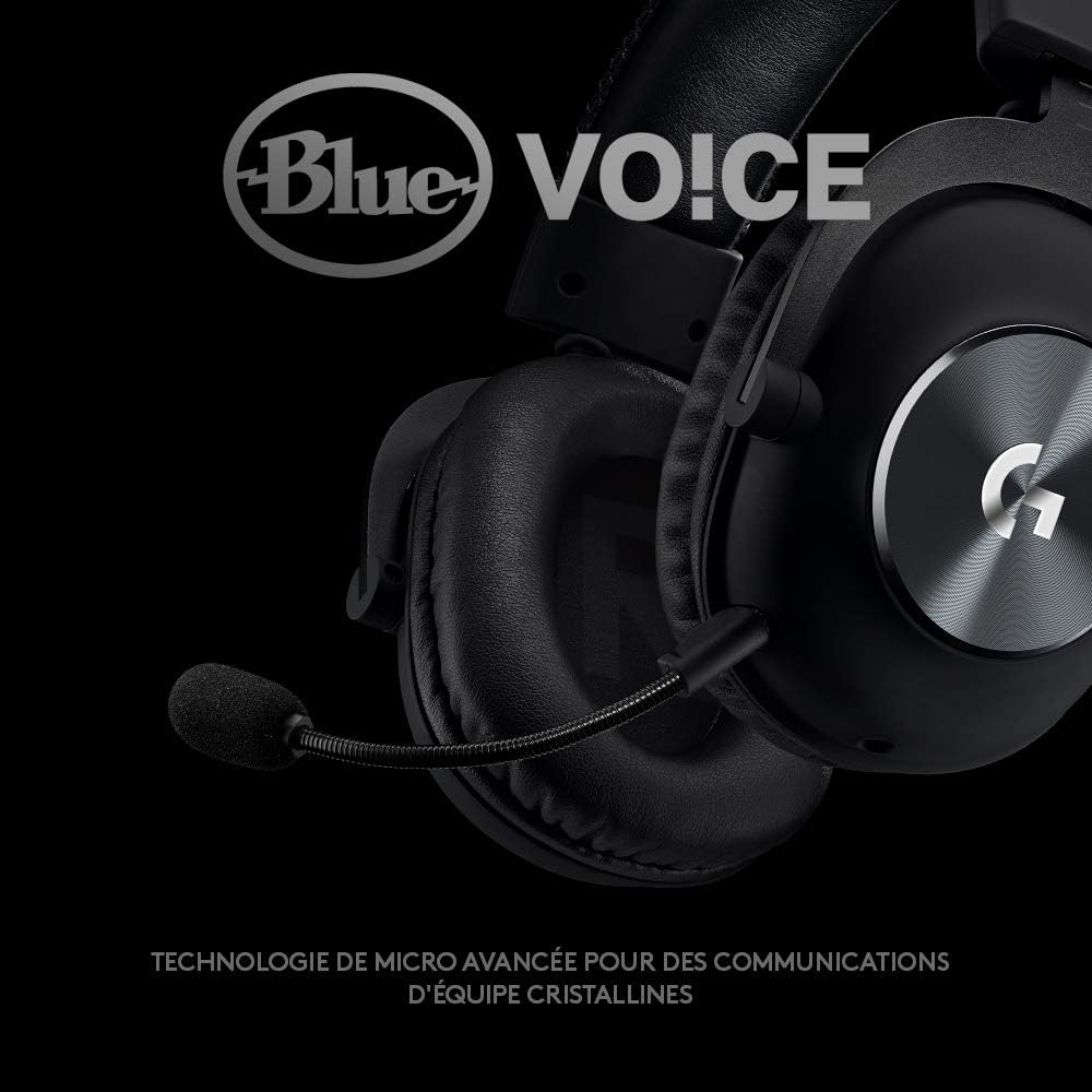 Pro X Casque filaire gamer Over-Ear avec Micro BLUE VO!CE, DTS Headphone:X 2.0, Transducteurs PRO-G 50mm, Son Surround 7.1 pour Gaming Esport, PC/PS/Xbox/Nintendo Switch - Noir