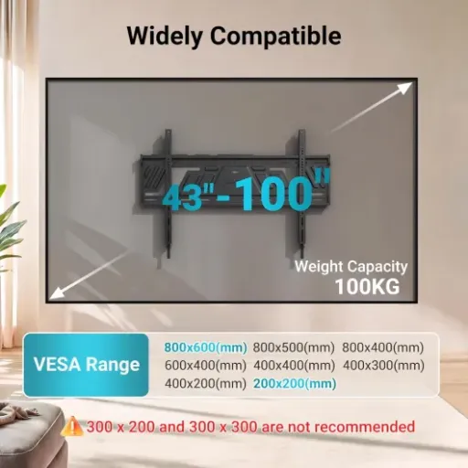 Test BONTEC Support mural TV fixe 43-100 pouces : le gros bras pas cher pour les grandes télés