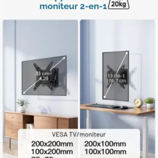 Test PERLESMITH Support Mural TV 13-42 Pouces : le bras pas cher qui fait le job (si on le monte bien)