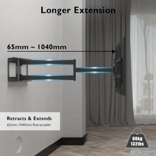 Test BONTEC Support Mural TV Extra Long 1040 mm : le bras costaud pour les grandes télés
