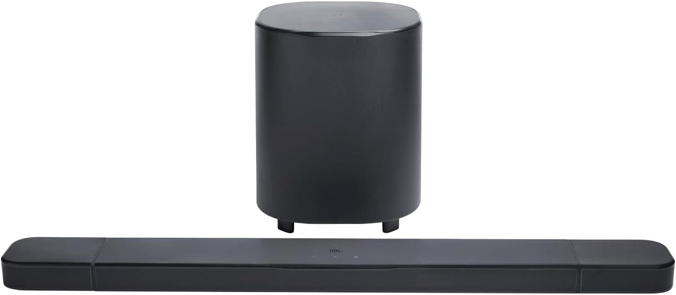 Bar 800 MK2, Barre de Son Bluetooth 7.1 canaux pour TV avec Enceintes détachables, Caisson de Basses de 25,4 cm, Dolby Atmos, HDMI eARC, Wi-FI, vidéo 4K, PureVoice 2.0 et MultiBeam 3.0, Noir JBLBAR800M2BLKEP