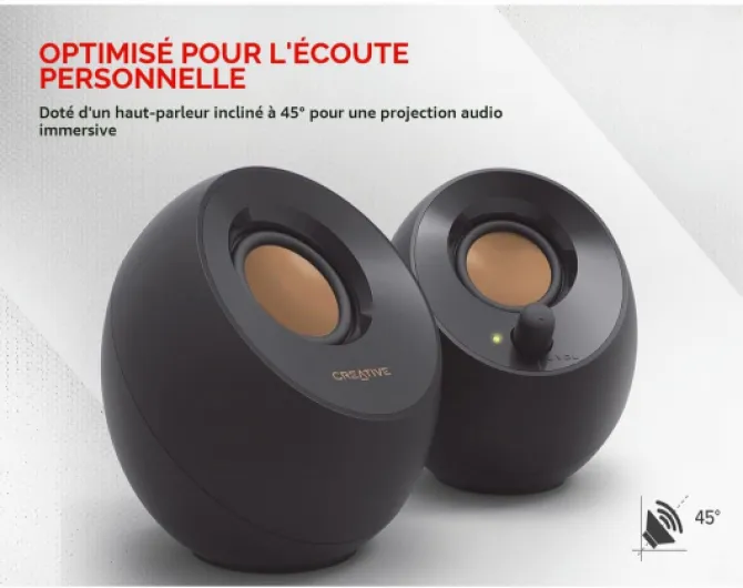 Labs Pebble 4.4W Noir haut-parleur - (2.0 canaux, Avec fil, 3,5 mm, 4,4 W, 100 - 17000 Hz, Noir) Noir Unique