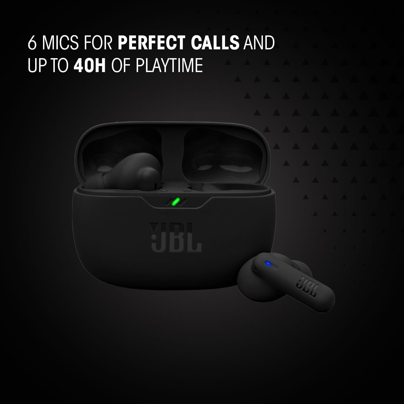 Wave Beam 2, Écouteurs sans Fil avec Réduction de Bruit, Noir - Bluetooth 5.3, 40 heures d'autonomie, Son Pure Bass de JBL, Technologie Smart Ambient, Étanchéité IP54, Connexion Multipoint Noir JBL Wave Beam 2
