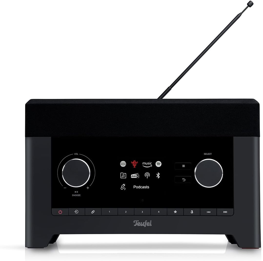 Radio 3Sixty Enceinte Radio Internet, Bluetooth, FM/Dab+, Son à 360 degrés avec subwoofer intégré (Noir)