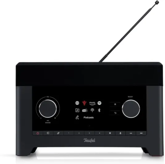Radio 3Sixty Enceinte Radio Internet, Bluetooth, FM/Dab+, Son à 360 degrés avec subwoofer intégré (Noir)