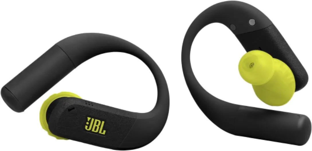 Endurance Peak 4, Écouteurs de Sport à Oreilles Ouvertes, Noir/Citron Noir et Gris