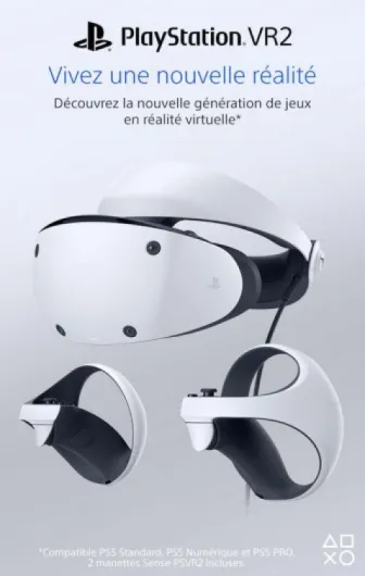 Sony, PlayStation VR2 PS5, Casque VR + Manette PS VR2 Sense, Casque de Réalité Virtuelle pour PS5, Compatible avec Console PlayStation 5, Couleur : Noir et Blanc + Jeu VR Horizon Call of The Mountains Casque VR2 + Horizon