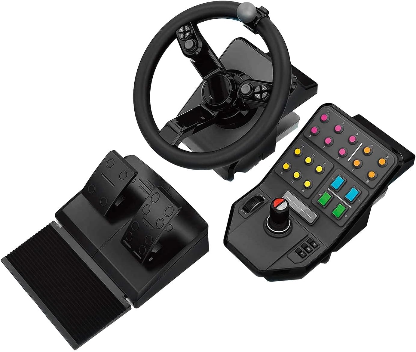 Saitek, Farm Simulator, Volant à 900 Degrés, +38 Boutons Assignables, Contrôleur Analogique Double, Stick de Contrôle, USB , PC/Mac - Noir Ensemble d'équipement (contrôleur SIM agricole)