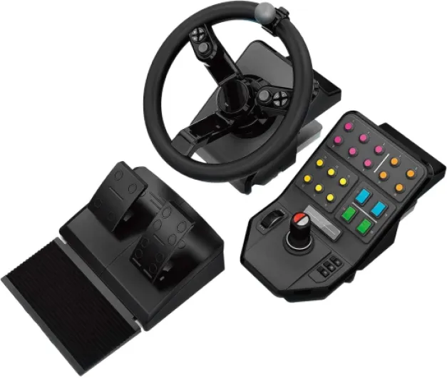 Saitek, Farm Simulator, Volant à 900 Degrés, +38 Boutons Assignables, Contrôleur Analogique Double, Stick de Contrôle, USB , PC/Mac - Noir Ensemble d'équipement (contrôleur SIM agricole)