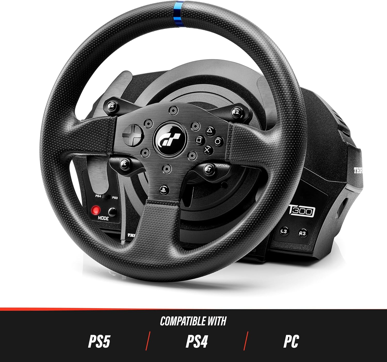 T300 RS GT - Ensemble volant et pédales de course hautes performances avec retour de force pour PC, PS4, PS5 et PS5 Pro