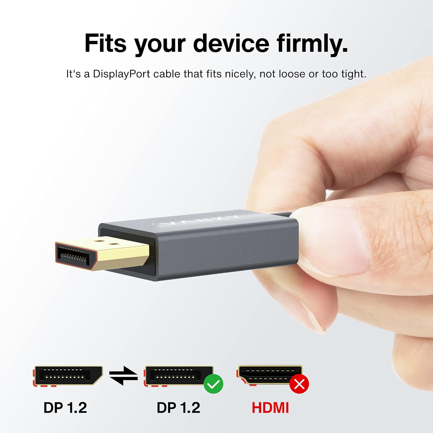 Câble DisplayPort 4K@60Hz Câble DP 144Hz Pour Moniteur Écran PC 3M - DP vers DP, 4K@60Hz, 2K@144Hz/165Hz, FreeSync&G-Sync, Carte Graphique GTX, Écran de Jeu, Moniteur, Ordinateur, Dell, Acer 3M 4K Gris