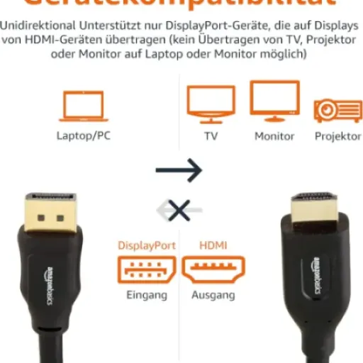 Test Amazon Basics Câble DisplayPort vers HDMI 0,9 m : le petit câble qui fait juste son boulot