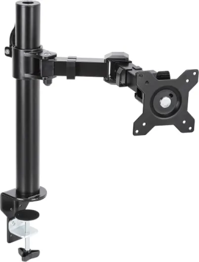 Bras de support Simple à fixation pour écran Hauteur réglable Acier, Noir Écran simple