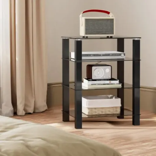 Test FITUEYES Meuble HiFi 4 niveaux : le meuble en verre qui fait le job sans ruiner ton budget