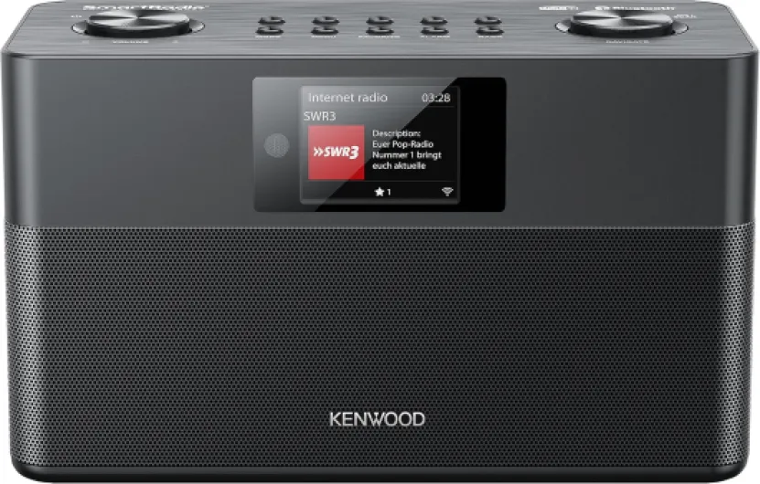 CR-ST100S-B Radio Intelligente avec Radio Internet, Wi-FI, 2 x 10 W RMS, Haut-Parleur Bassreflex, Dab+, FM, Bluetooth, USB, entrée/Sortie Ligne, Fonction réveil, minuterie de Sommeil, écran Noir