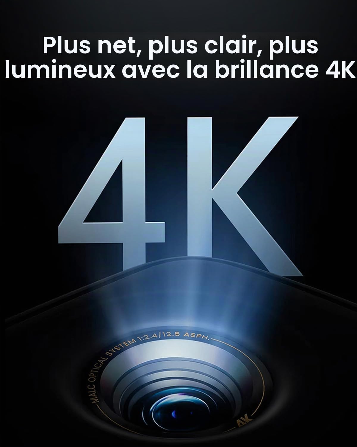 New N1S 4K Mini Videoprojecteur, Triple Laser, 1700 ISO Lumens, GTV - Gimbal Instantané Autofocus, Netflix, 110% BT.2020, HDR10, Audio Dolby 10W, Blu-Ray 3D, 200" pour Extérieur, Gaming, Soirées N1S 4K UP-1700 ISO
