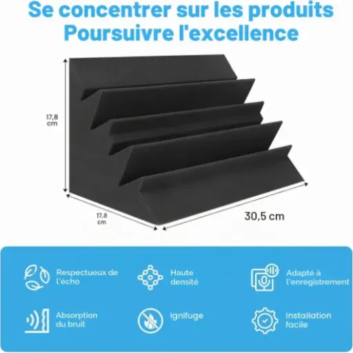 Test JBER Pièges à basses (lot de 4) : des coins en mousse qui calment un peu les graves sans faire de miracle