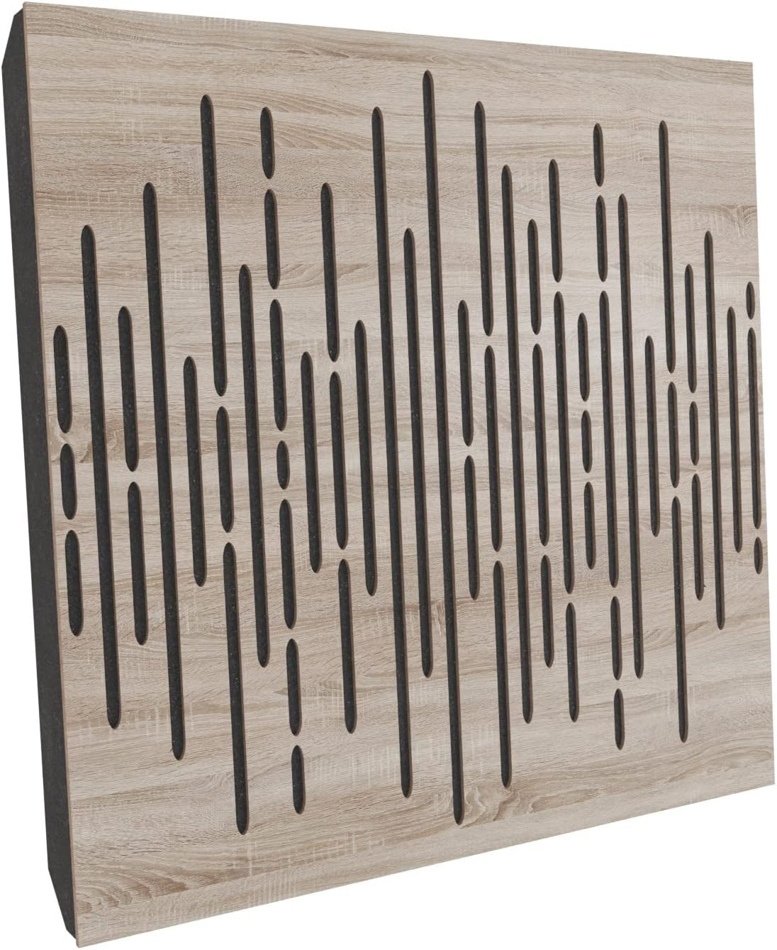 Lot de 4 panneaux acoustiques absorbants et diffusants - 50x50x5 cm - Absorption - Diffusion - Réflexion - Correction acoustique - Bois perforé laminé : [x4 WAVE - Sonoma] x4 WAVE Sonoma