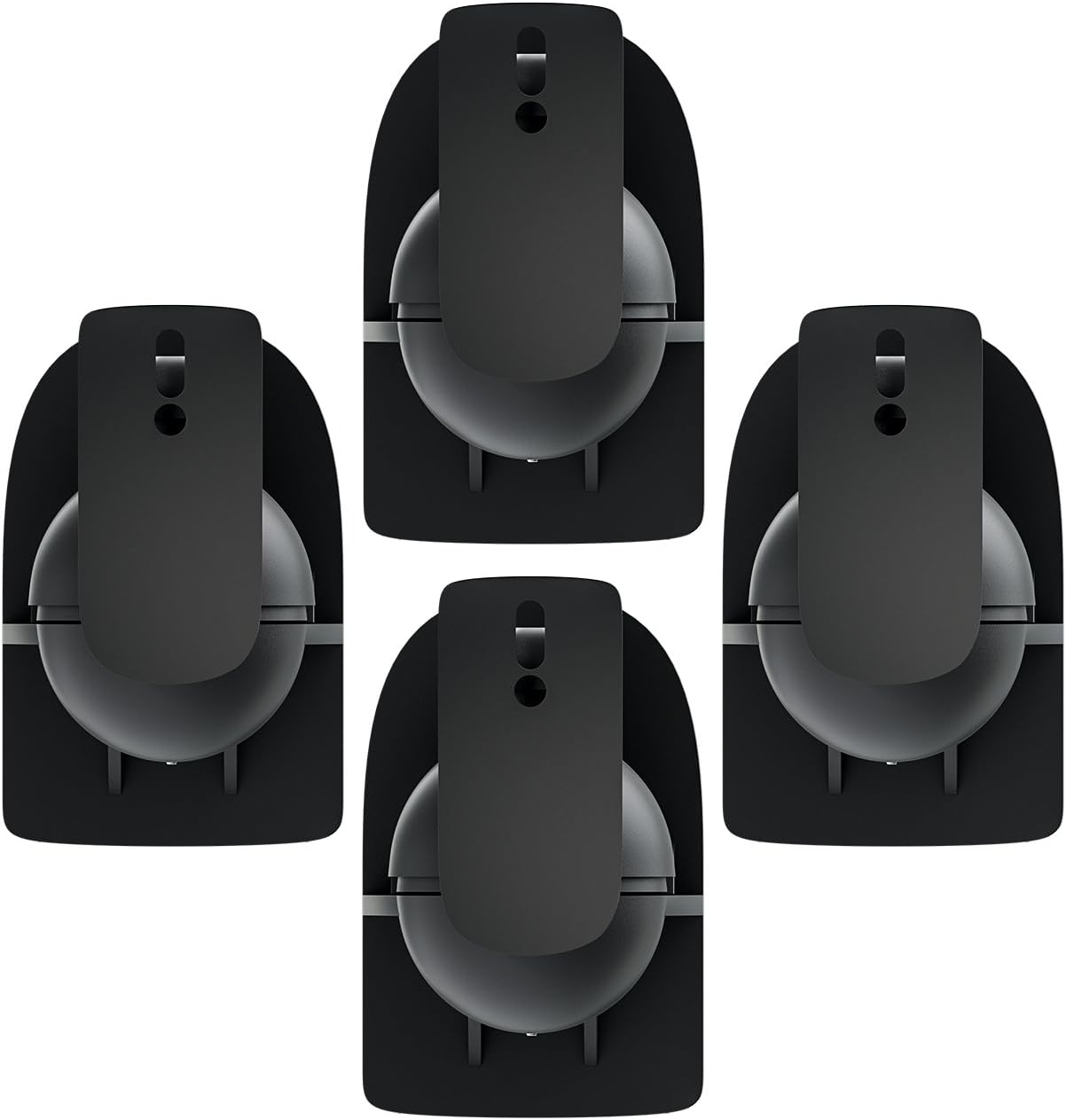 DeleyCON 4X Support Mural Universel pour Enceintes Fixation de Boîtes Rotation + Inclinaison Résistant à Une Charge Max - 3,5kg Montage Mural + Montage au Plafond - Noir 4x Noir