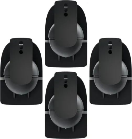 DeleyCON 4X Support Mural Universel pour Enceintes Fixation de Boîtes Rotation + Inclinaison Résistant à Une Charge Max - 3,5kg Montage Mural + Montage au Plafond - Noir 4x Noir